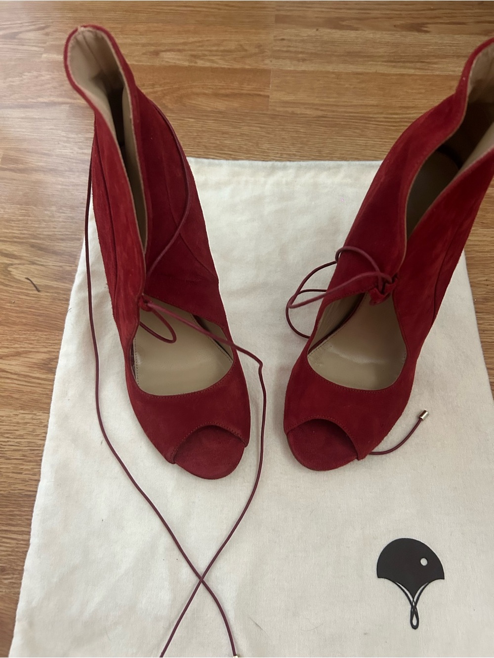 Chelsea Paris Red Suede Heels